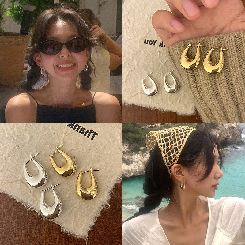 Women's Metal High-grade Niche Retro Personality Minimalism Versatile Earrings