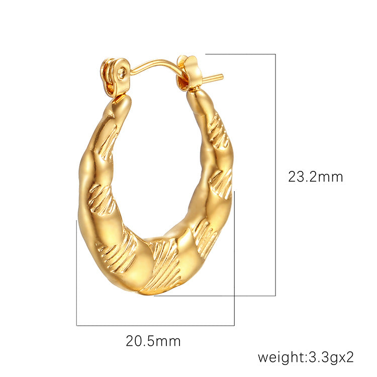 Women's Round Stainless Steel Simple High-grade Light Luxury Earrings
