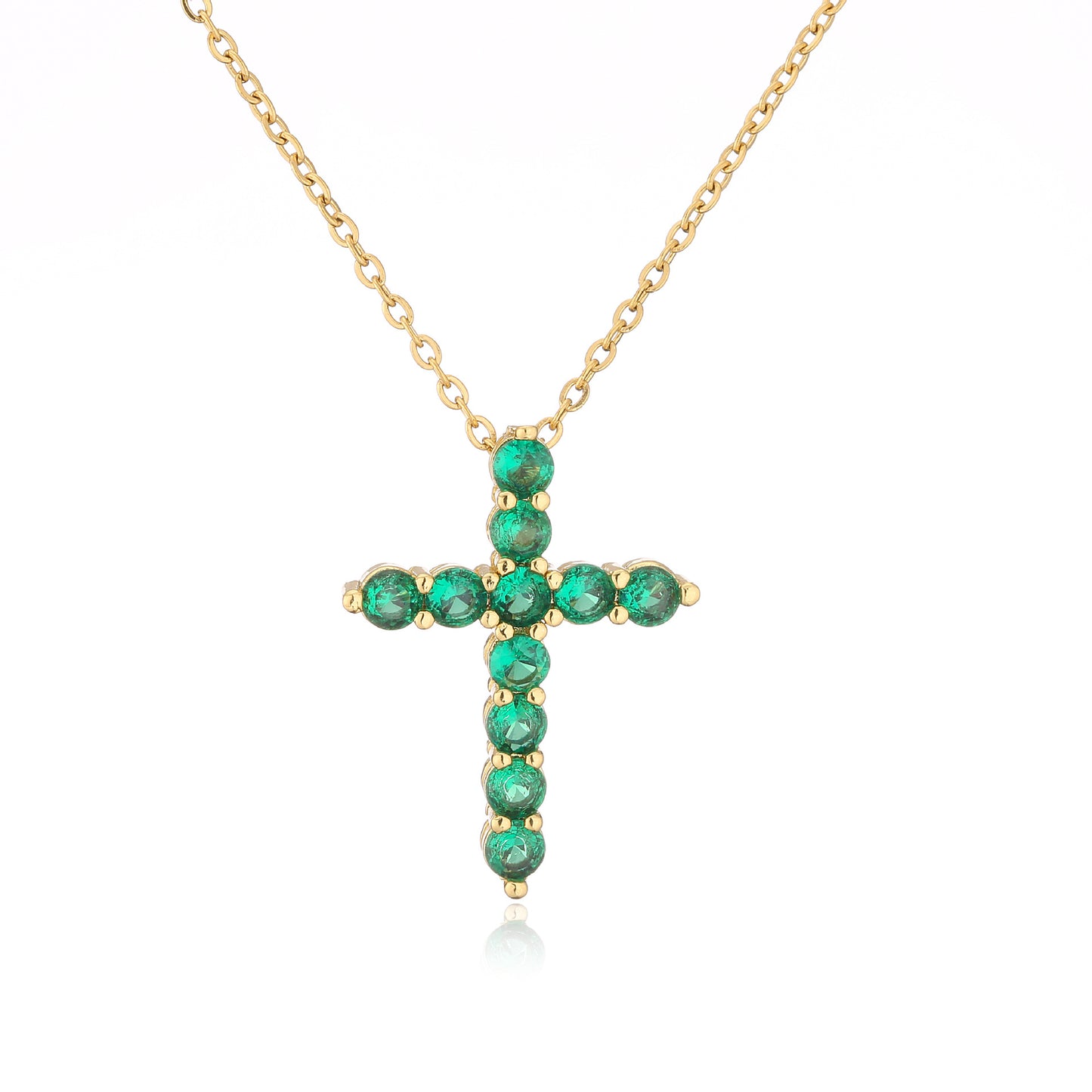Ornament Micro Inlaid Zircon Cross Religious Necklaces