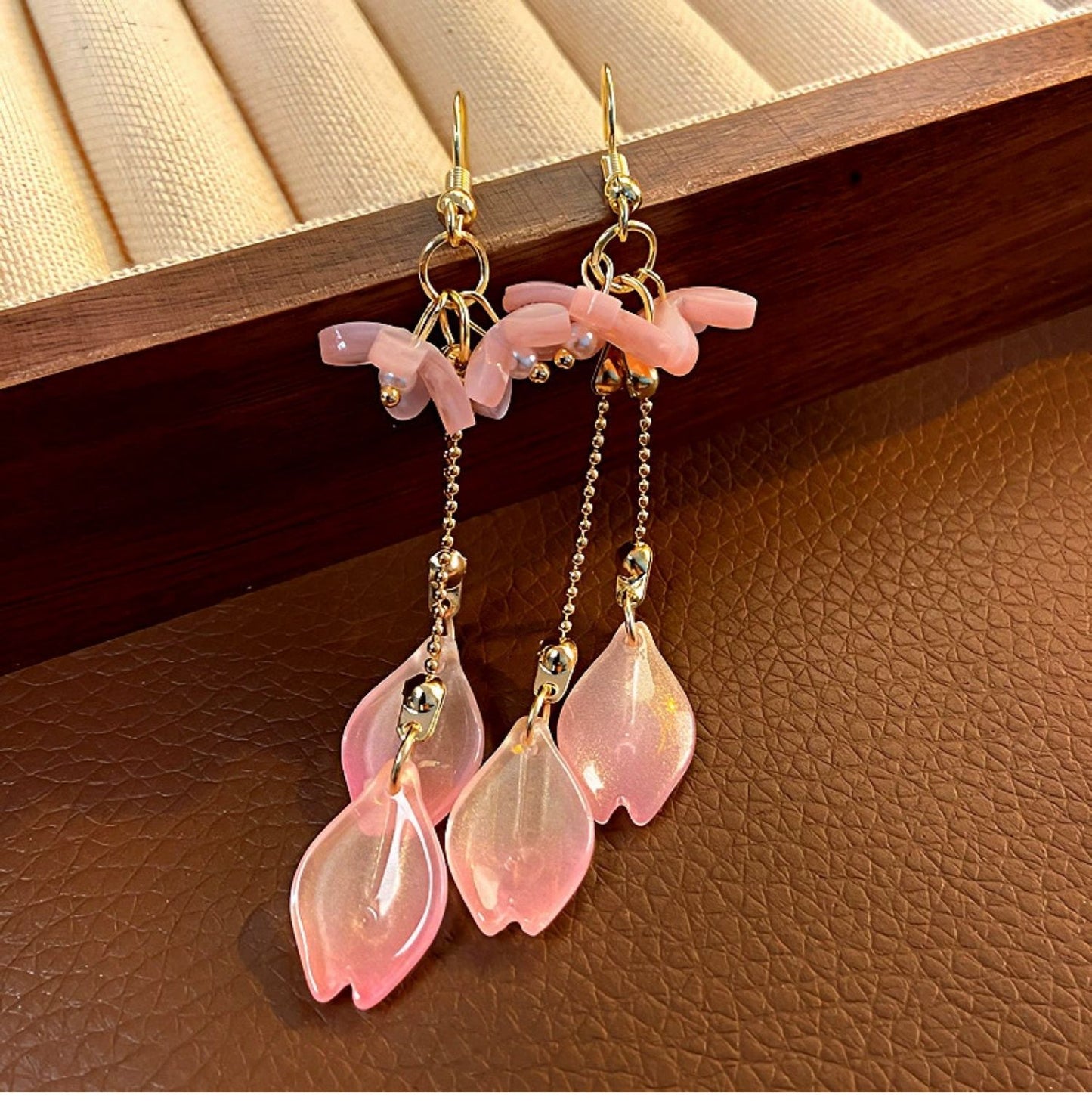 Pillow Flower Sleeping Pink Glaze Trendy Ancient Style Earrings