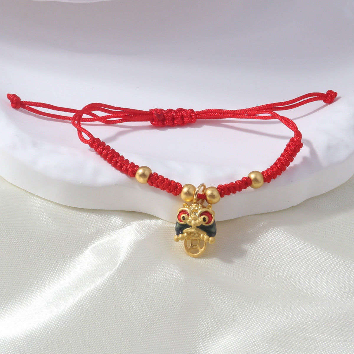 Braided Red Rope Auspicious Language Butterfly Fortune Cat Safe Joy Bracelets