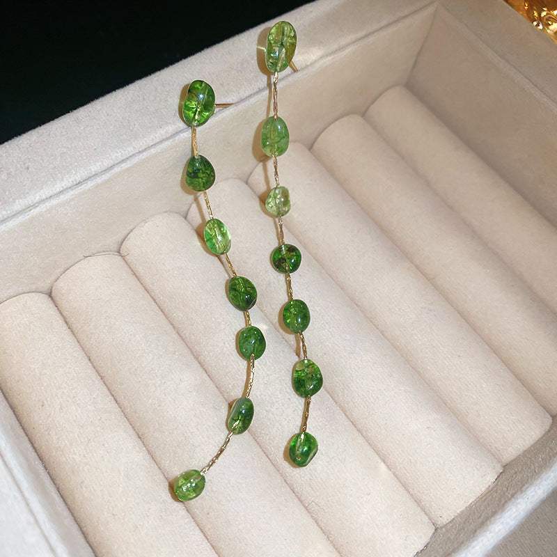 Women's Bead Flower Tassel Light Luxury High-grade Vacation Style Earrings