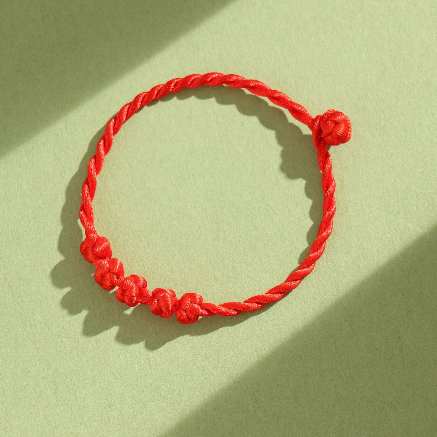 Woven Three Knotted Charm Braided Red Bracelets