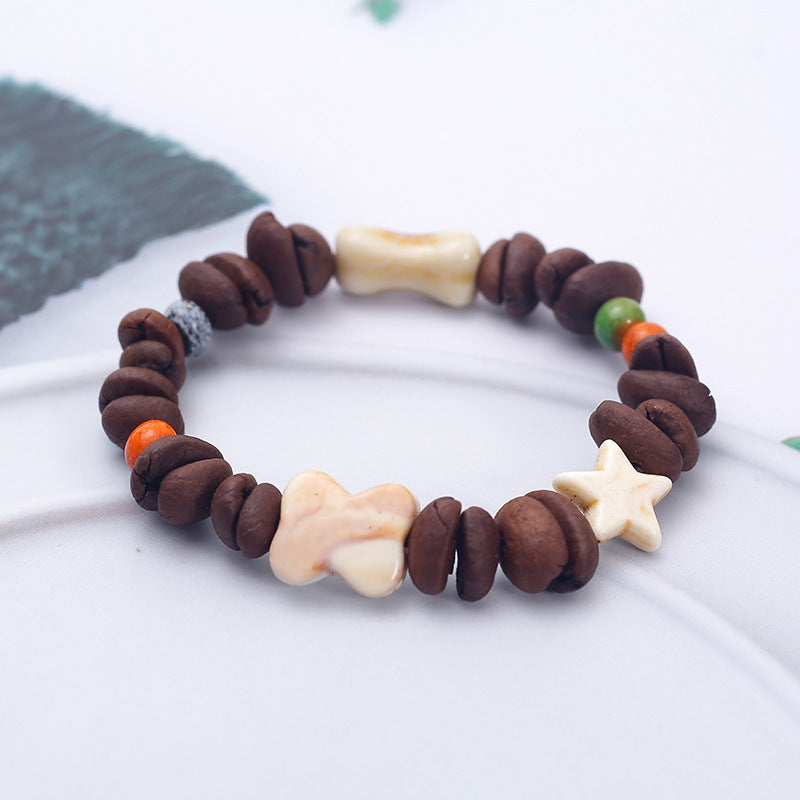 Natural Handmade Real Coffee Bean Stone Passion Bracelets