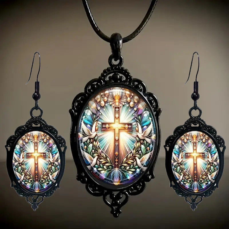 Fashion Elegant Glass Suite Romantic Gift Jewelry Set