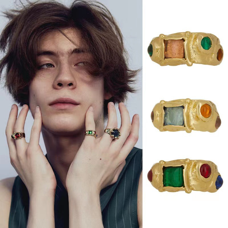 Women's Niche Retro Fashion Brass Gold-plated For Rings