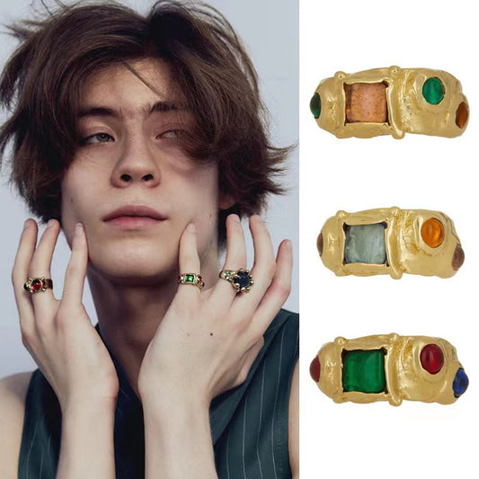 Women's Niche Retro Fashion Brass Gold-plated For Rings