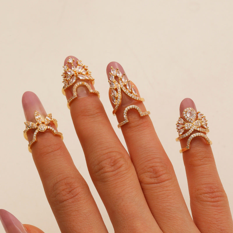 Geometric Trend Open Nail Female Design Exquisite Refined Ring