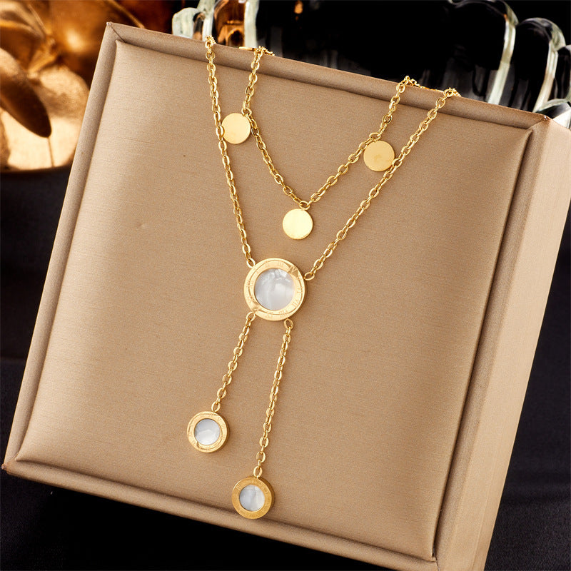 Women's Sun Cross Stainless Steel Fashion Personality Design Necklace