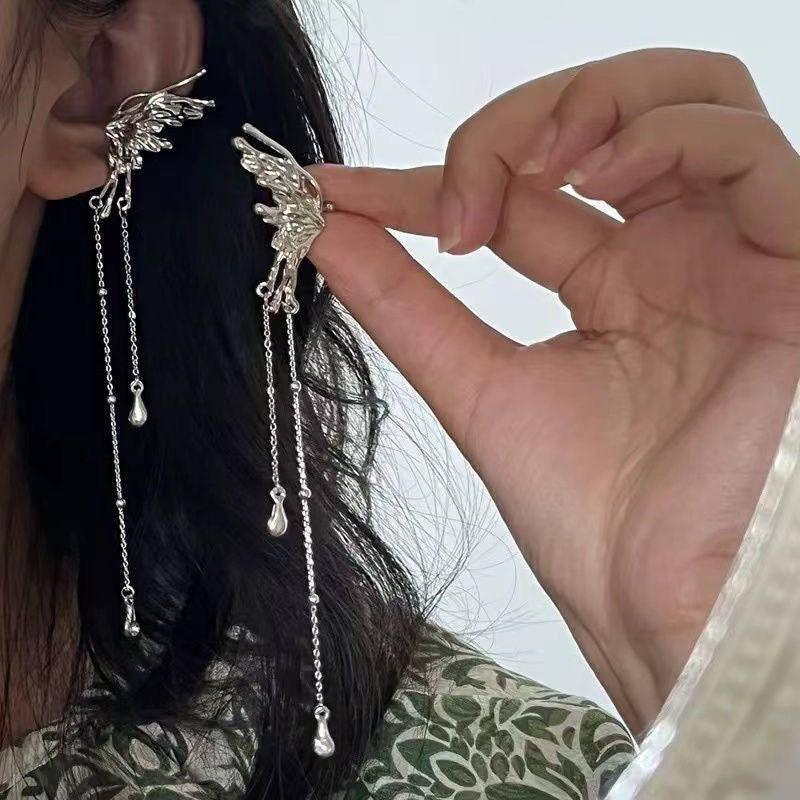 Clip Female Star Awn Niche Design Earrings