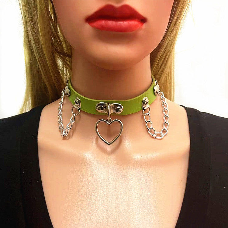 Wang Punk Chain Love Heart Fashion Street Necklaces