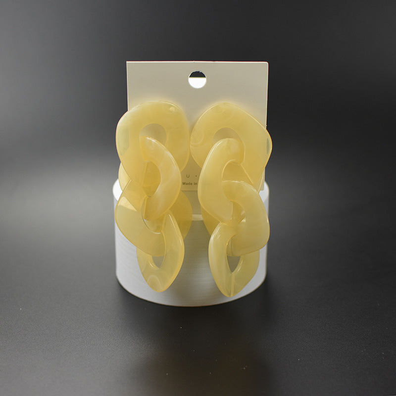 Exaggerated Large Popular Geometric Acrylic Plate Rings