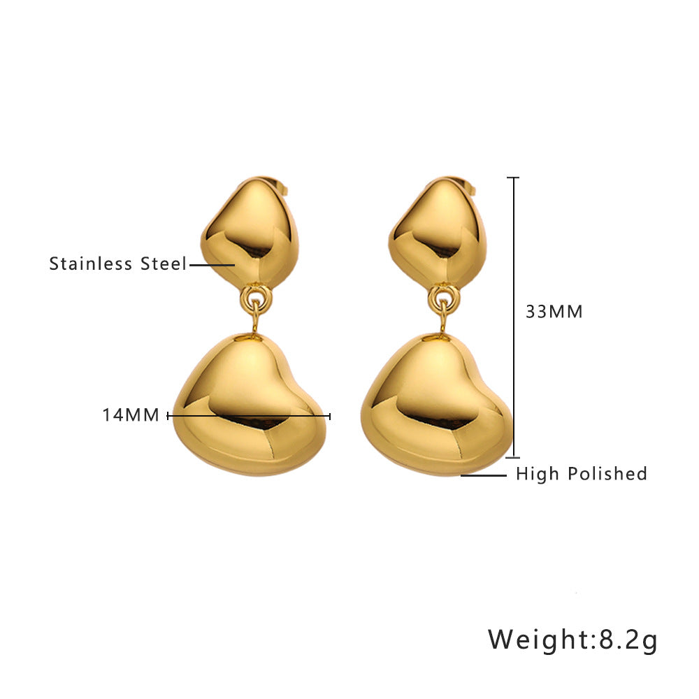 Stainless Steel High-grade Versatile Shaped Love Earrings