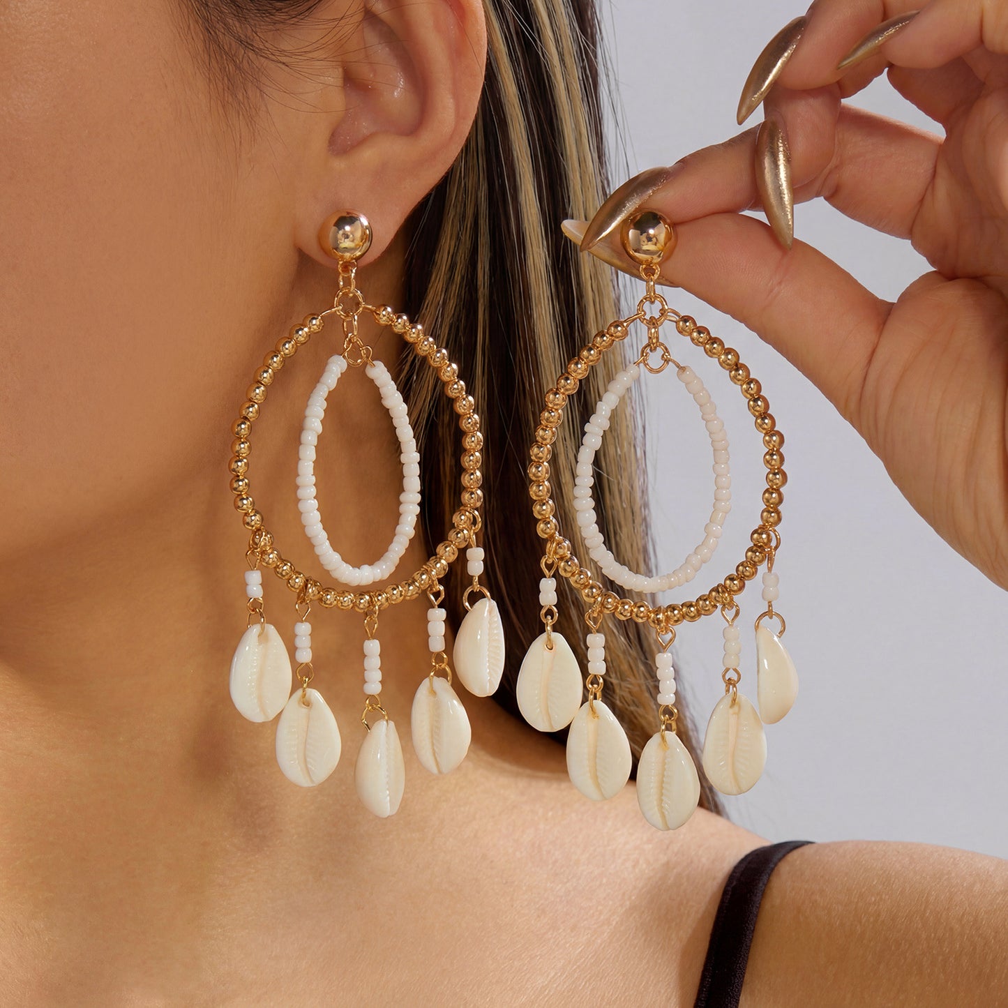 Starfish Shell Niche Seaside Bohemian Vacation Style Earrings