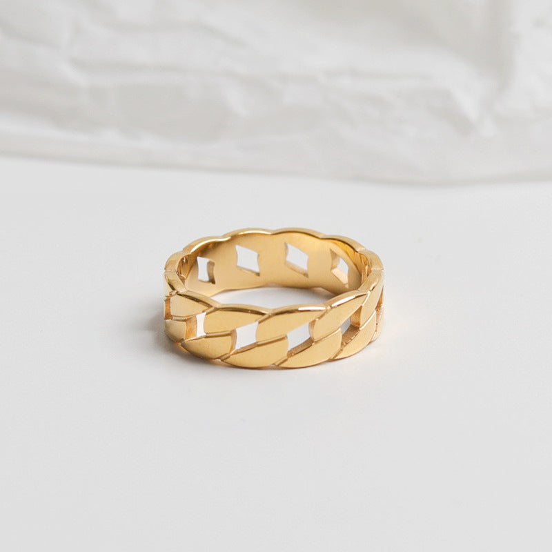 Sense Niche Titanium Steel Female Texture Style Light Ring