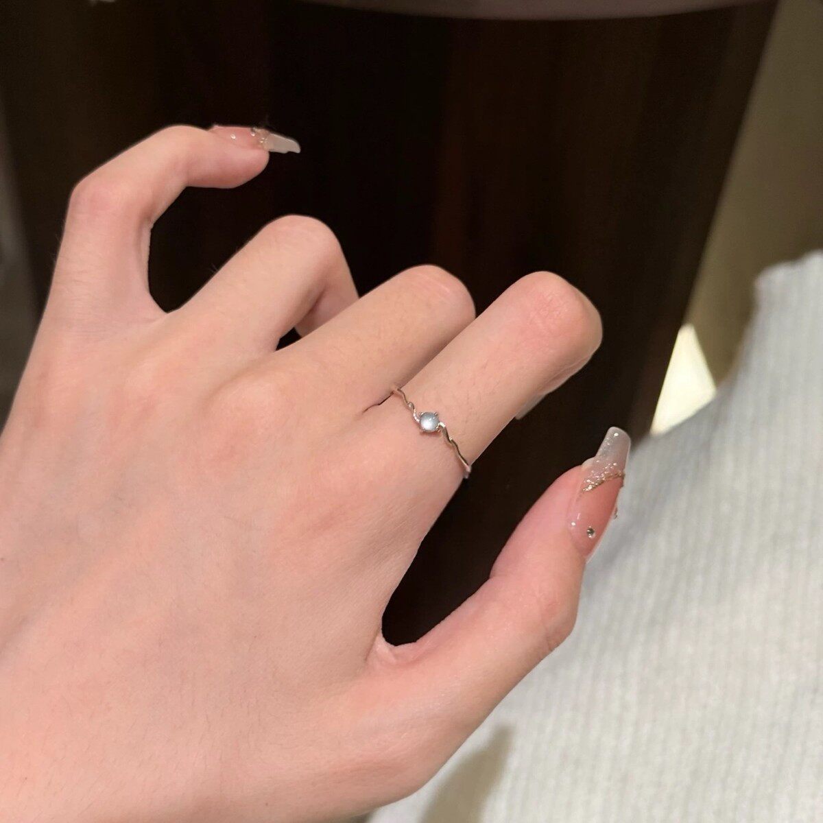 Niche Cold Feeling Extremely Thin Simple Ring