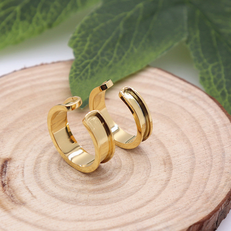 Opening Stainless Steel Groove Veneer Simple Hardware Ring