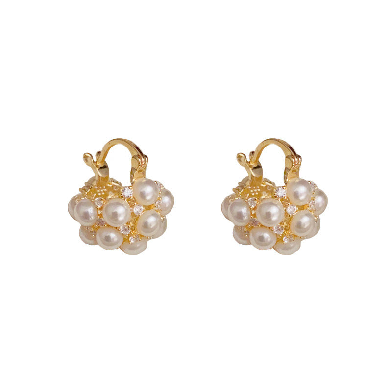 Design Zircon Pearl Ball Ear Clip Rings