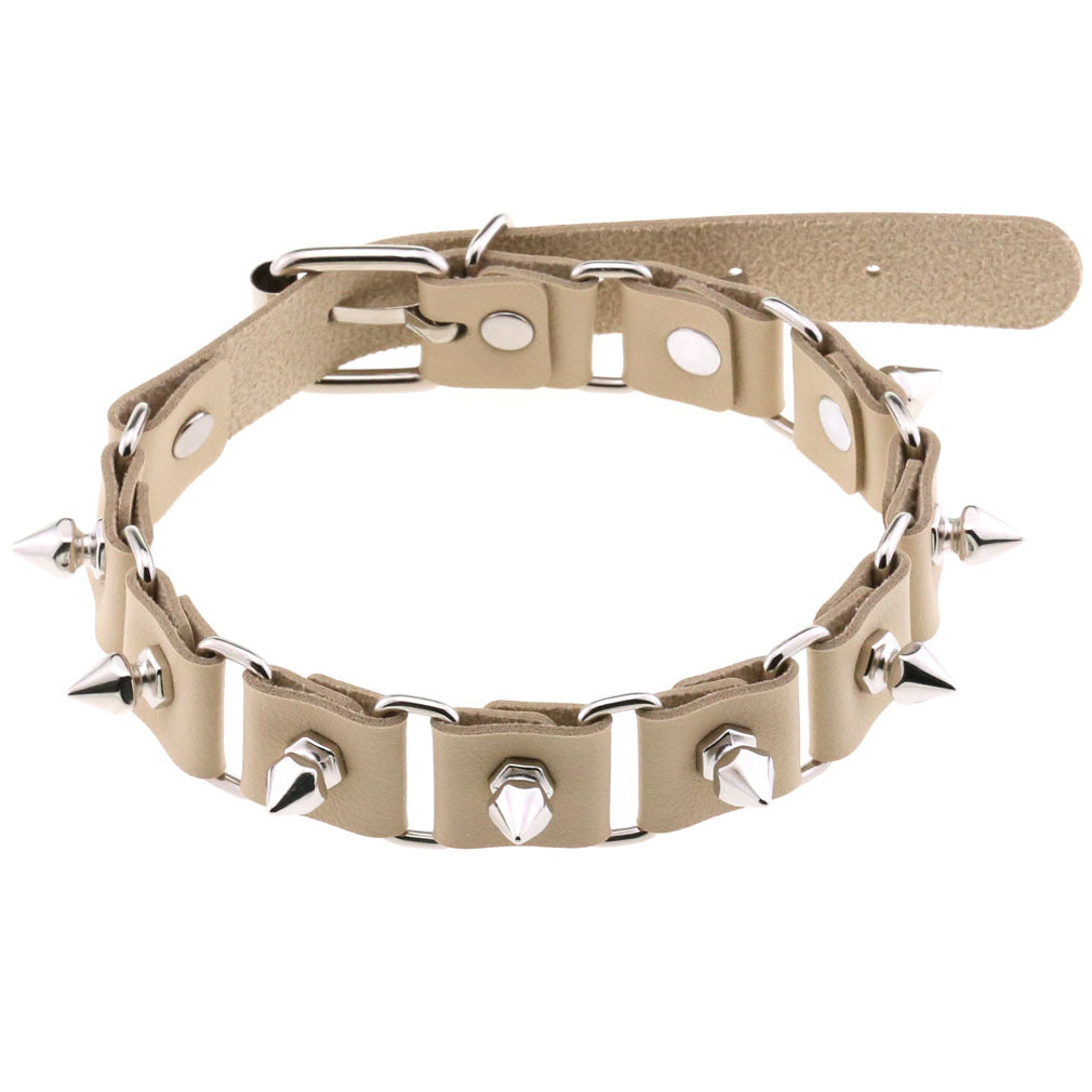 Gothic Elegant Stitching Neckband Personality Trend Buckle Spike Collar