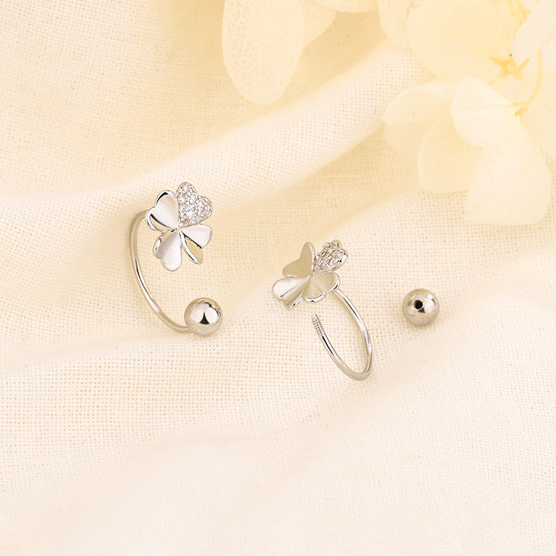 Four-leaf Clover Female Screw Tightening Buckle High-grade Temperament Ear Hook
