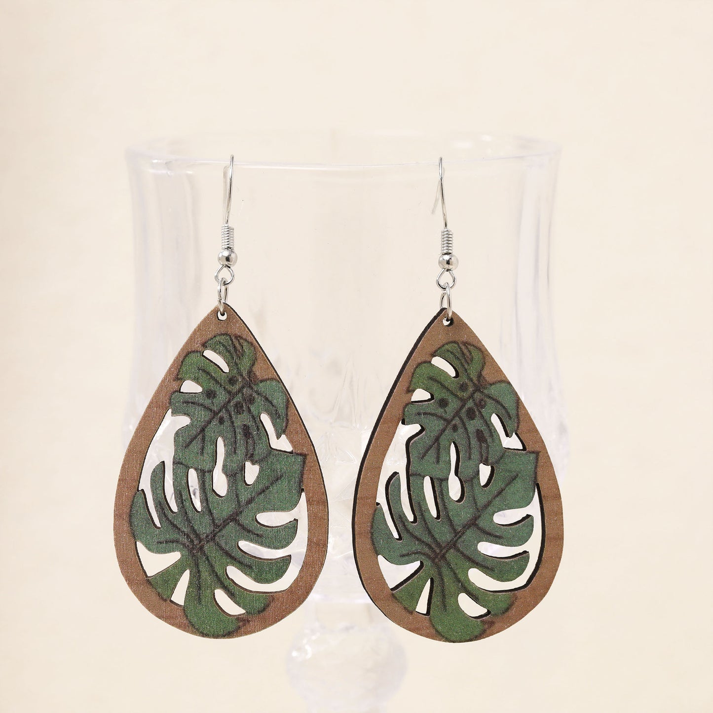 Fully Managed Environmentally Friendly Wooden Retro Personalized Rugby Style Earrings