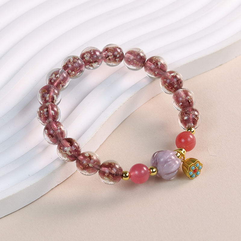 Female Fragrant Gray Colored Glaze Chinese Style Bracelet