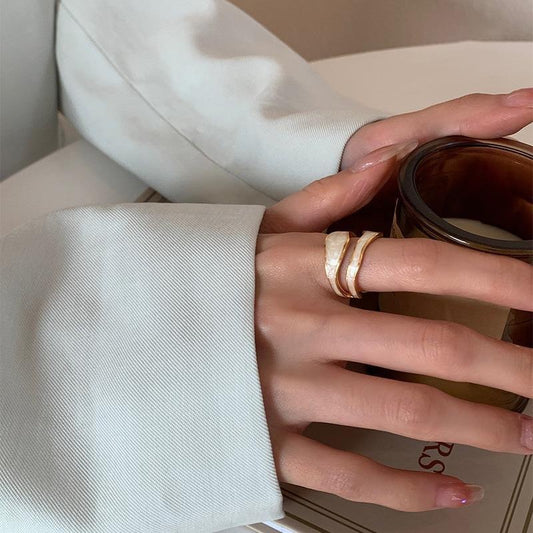 Geometric Hollow Female Fashion Temperament Irregular Rings
