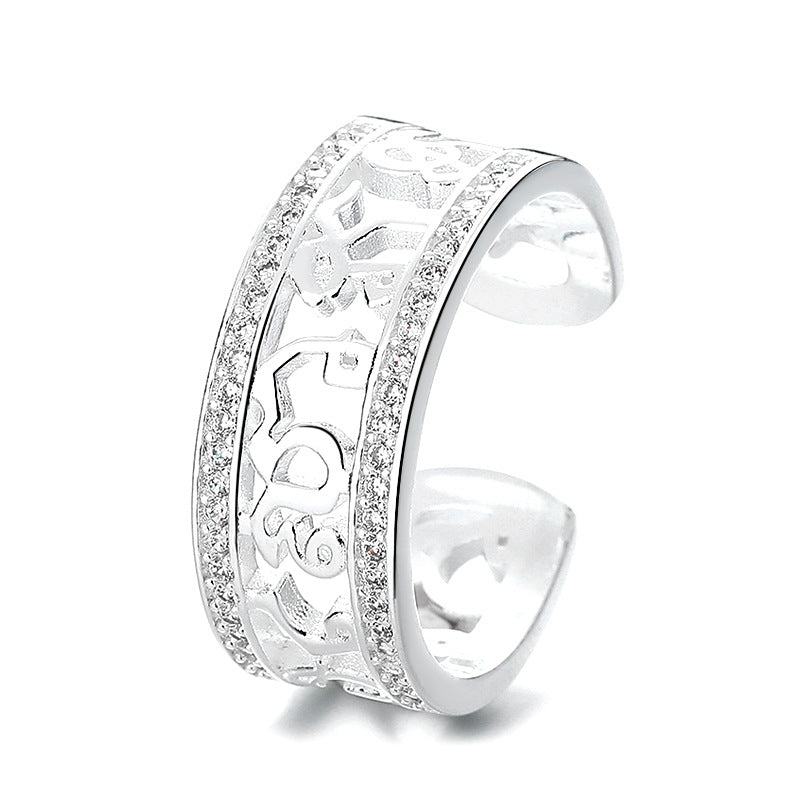 Women's & Men's Style Simple Hollow White Mine Personalized Rings