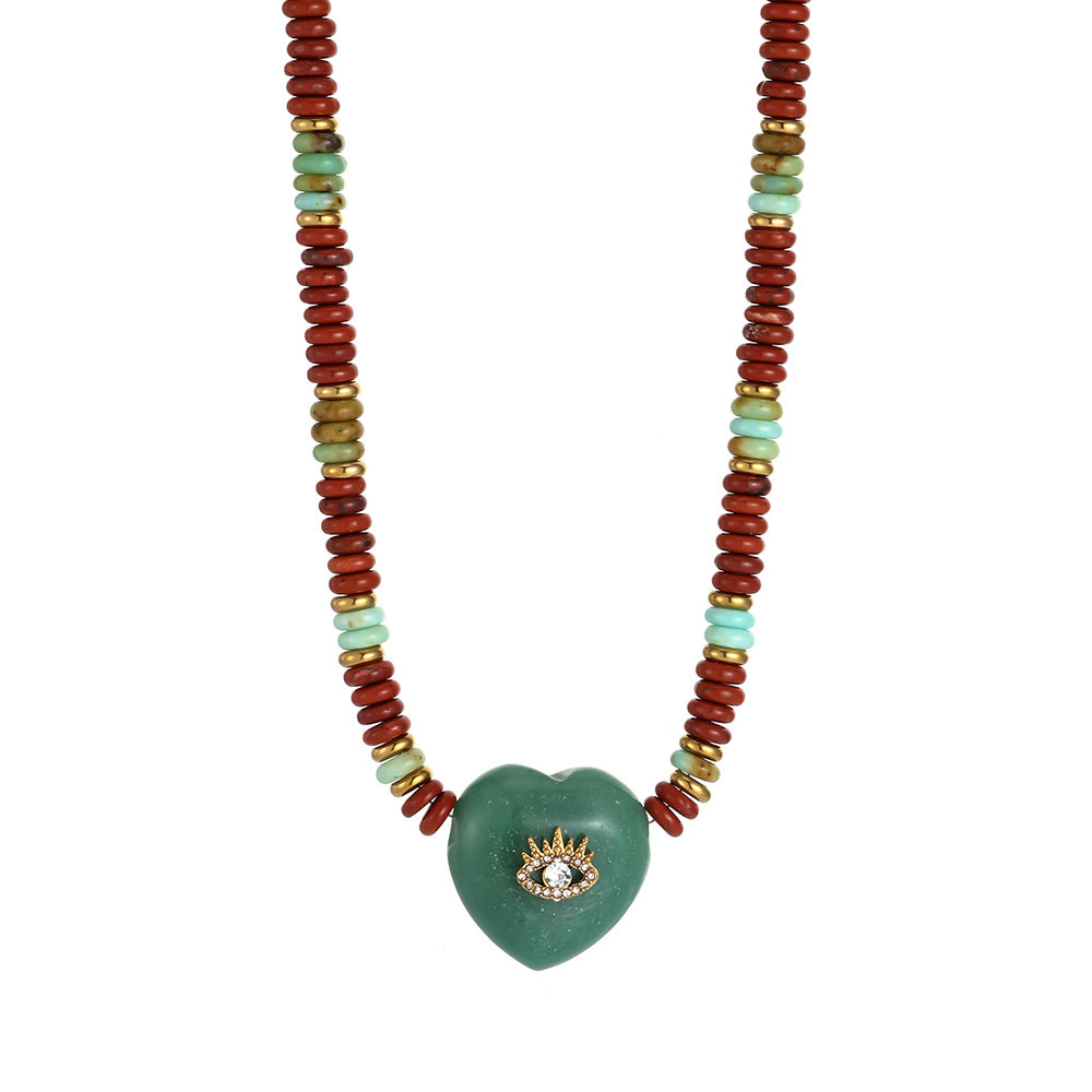 Bohemian Ethnic Style Beaded Devil's Eye Love Natural Stone Necklaces