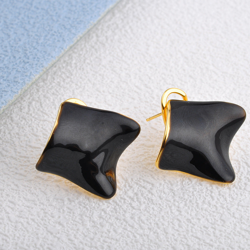 Women's Style Fashion Grandeur Personality Square Gold-plated High-grade Earrings