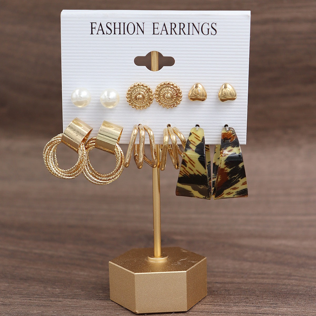 Women's Fresh Summer Versatile Acrylic Round Pairs Plastic Earrings
