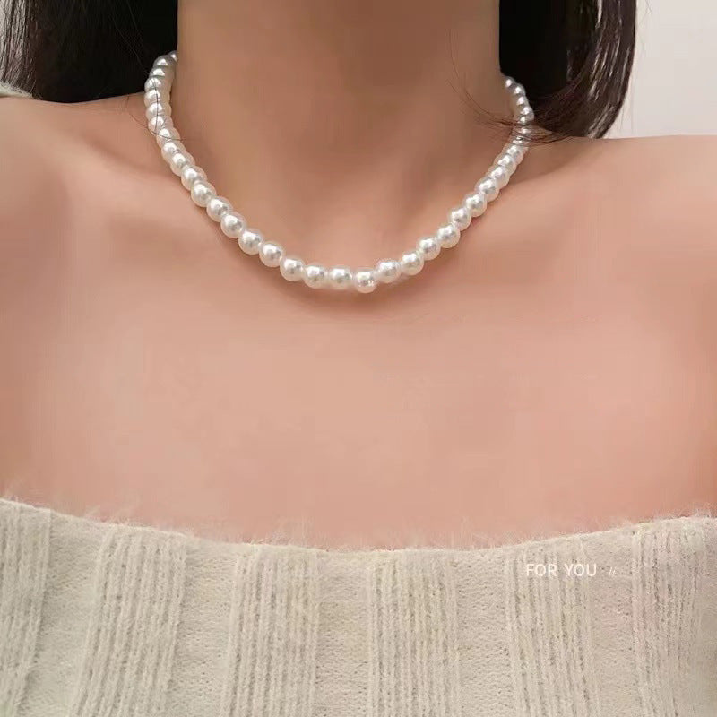 Women's Style Stringed Pearls Clavicle Chain Imitation Necklaces
