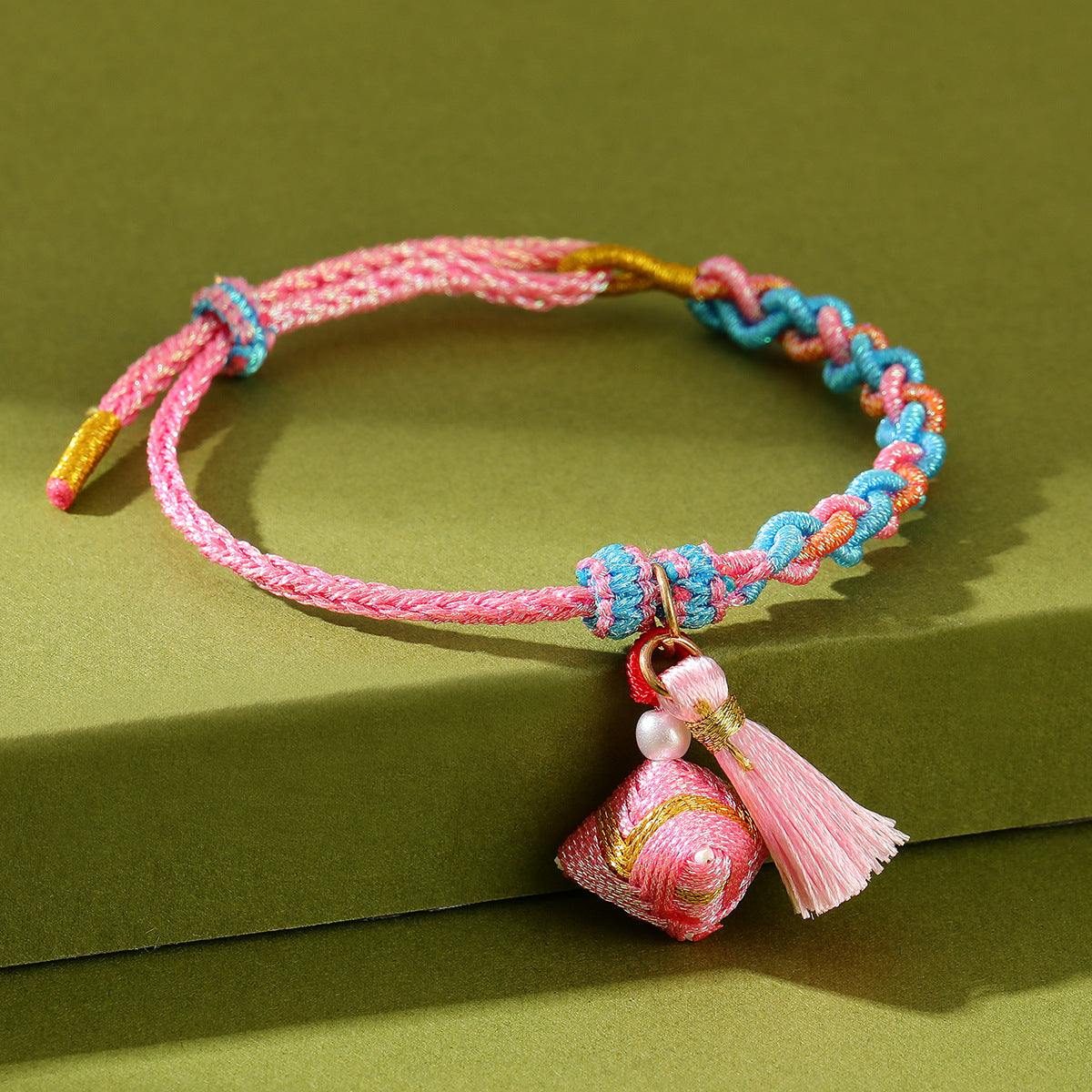 Rope Dragon Boat Festival Carrying Strap Tassel Peach Blossom Knot Bracelet