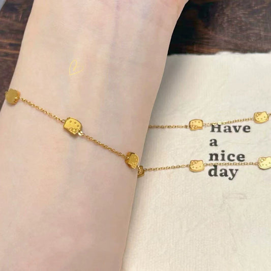 Double-sided Cat Stainless Steel Niche Sweet Bracelets