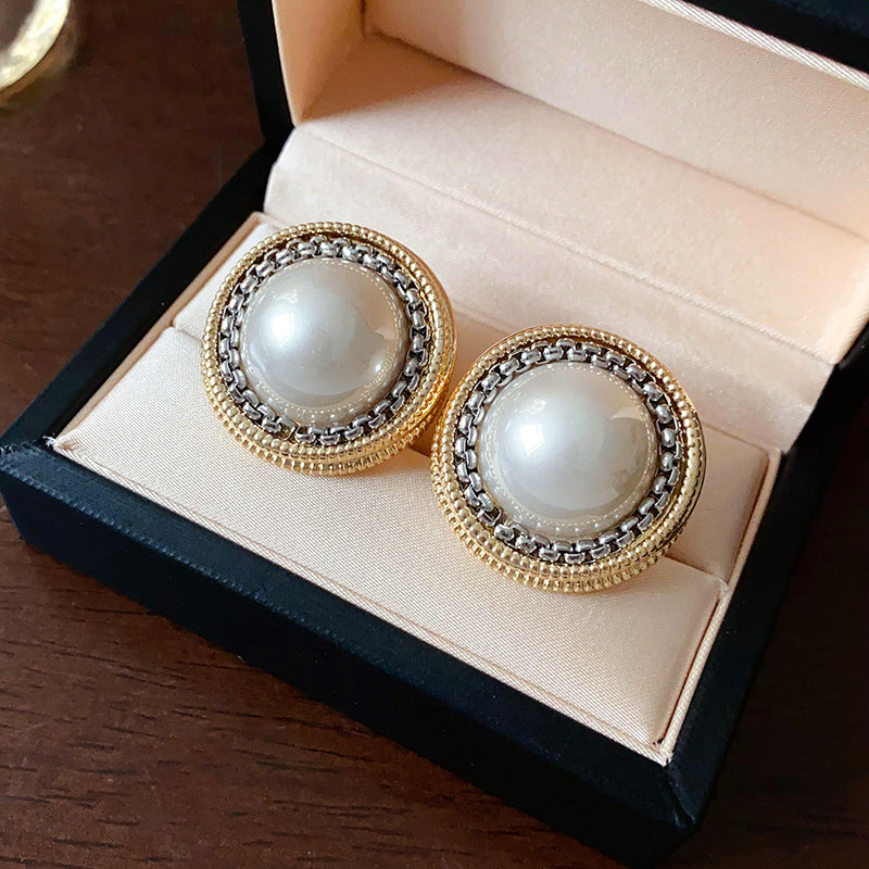 Women's Palace Style Sier Flower Light Luxury High-grade Design Sense Earrings