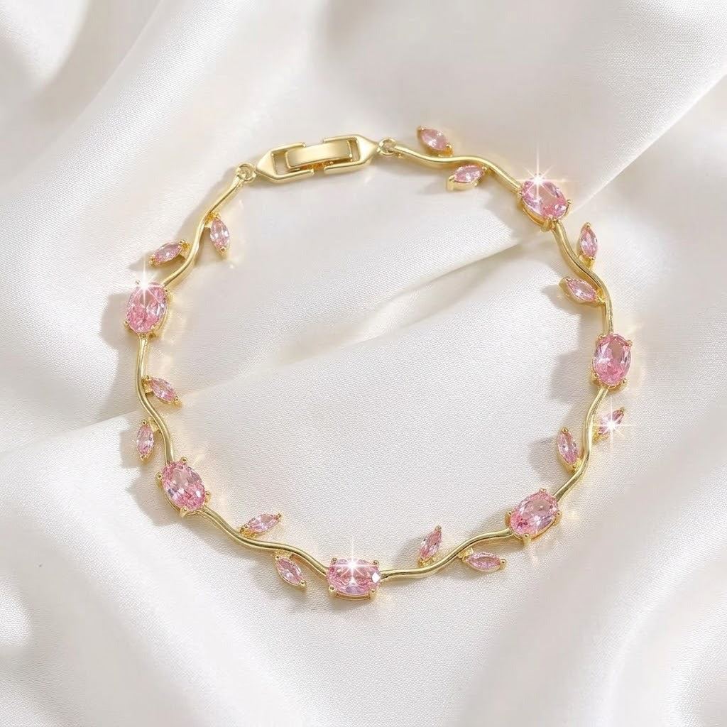 Women's Colorful Tulip Korean Zircon Style Full Diamond Bracelets
