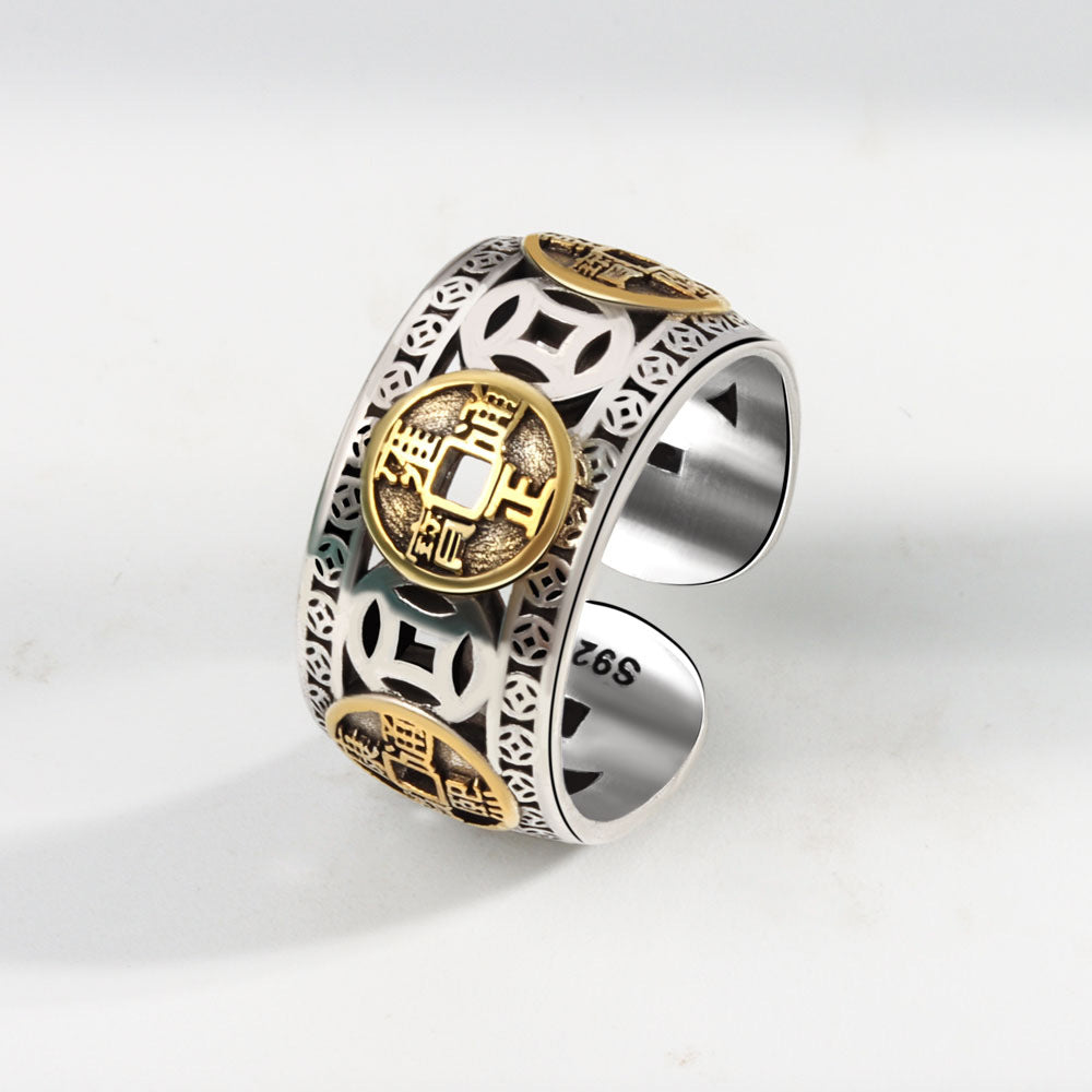 Men's Dynasty Five Coins National Fashion Vintage Rings