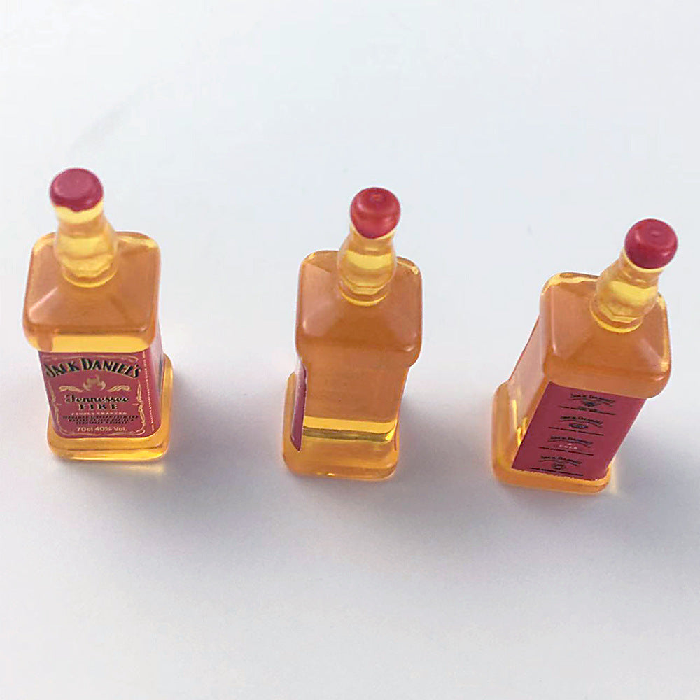English Wine Synthetic Resin Three-dimensional Small Bottle Cream Jewelry Accessories