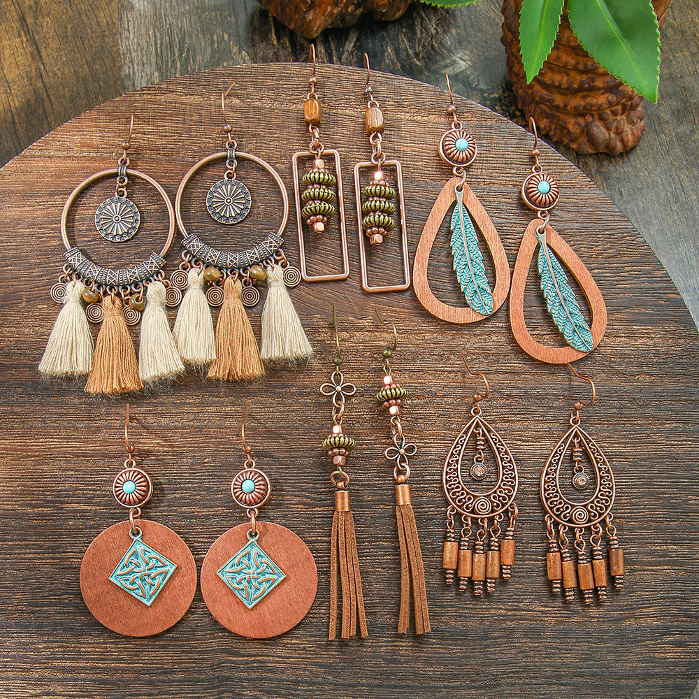 Attractive Antique Bohemian Ethnic Style Handmade Earrings