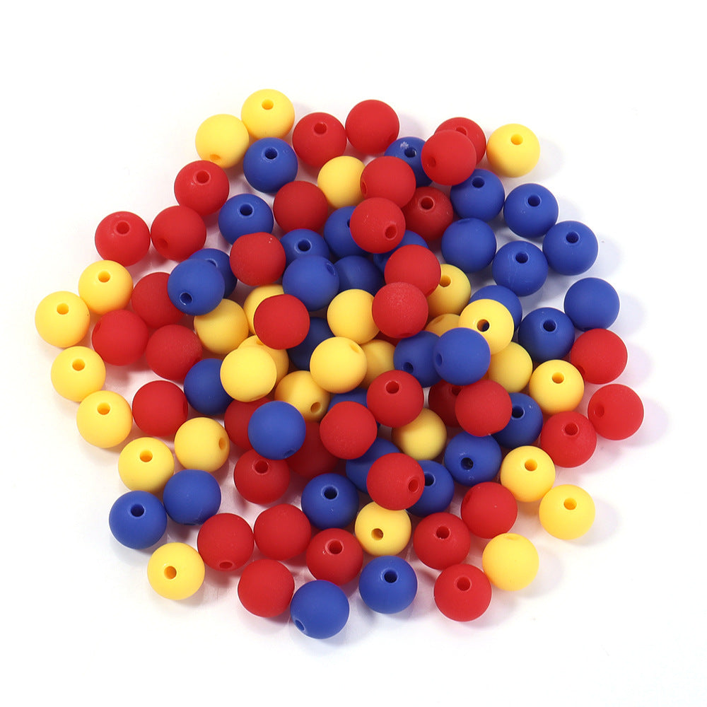Creative Rubber Round Beads Effect Paint Jewelry Accessories
