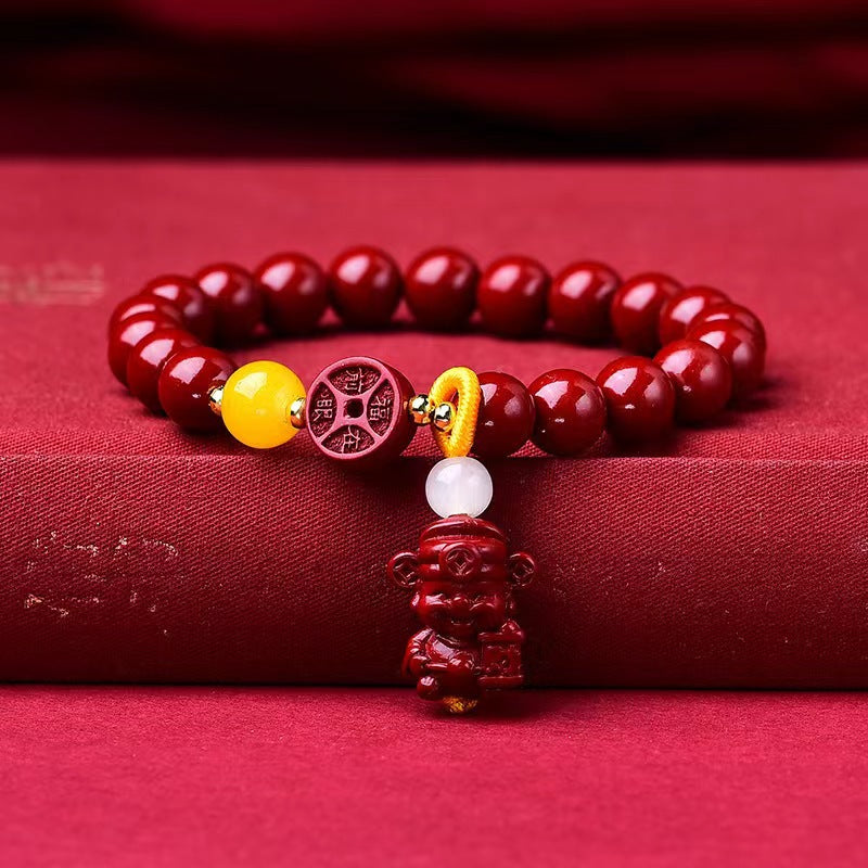 Women's & Men's Cinnabar Purple Gold Sand Single Circle Simple Buddha Beads Light Bracelet