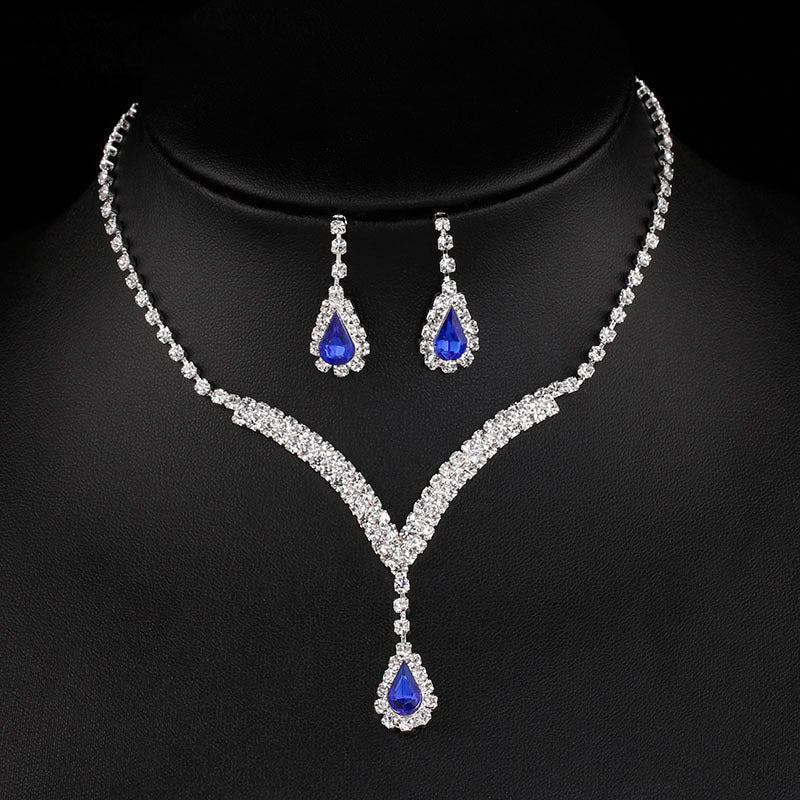 Bride Fashion Water Drop Suit Female Necklaces