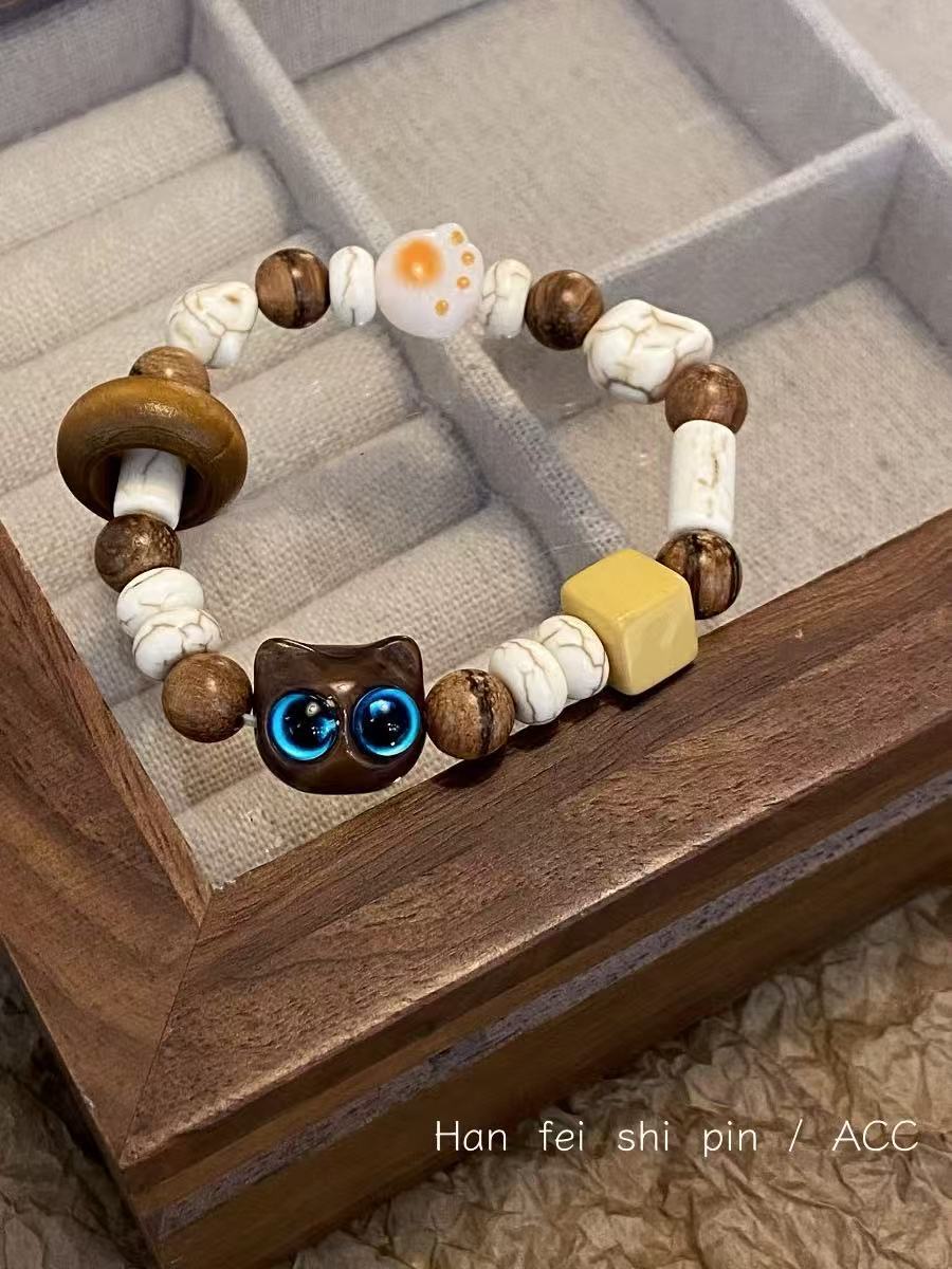 Summer Cute Cartoon Robot Color Beaded Bracelet