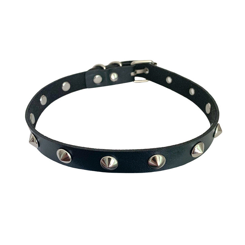 Women's Drum Spike Gothic Personality Dark Style Leather Collar