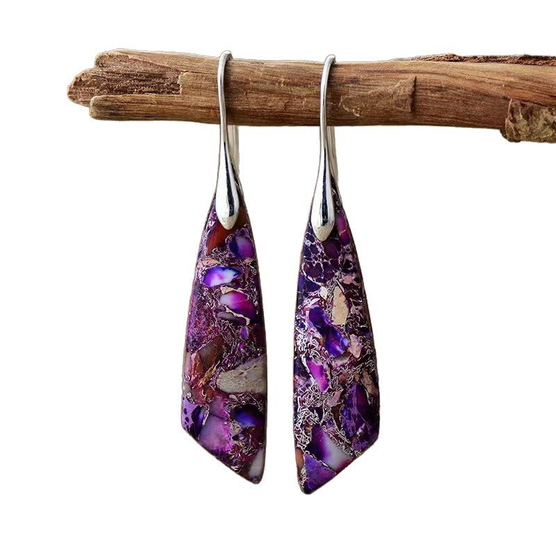 Bohemian Emperor Stone Geometric Popular Natural Earrings
