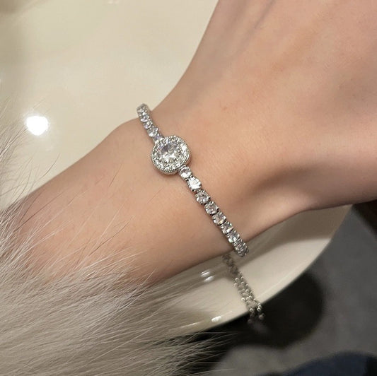 Sier Shining Full Diamond Design Niche Bracelets