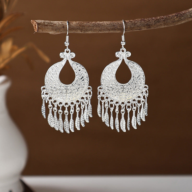 Women's Ethnic Style Imitation Miao Sier Colorful Earrings