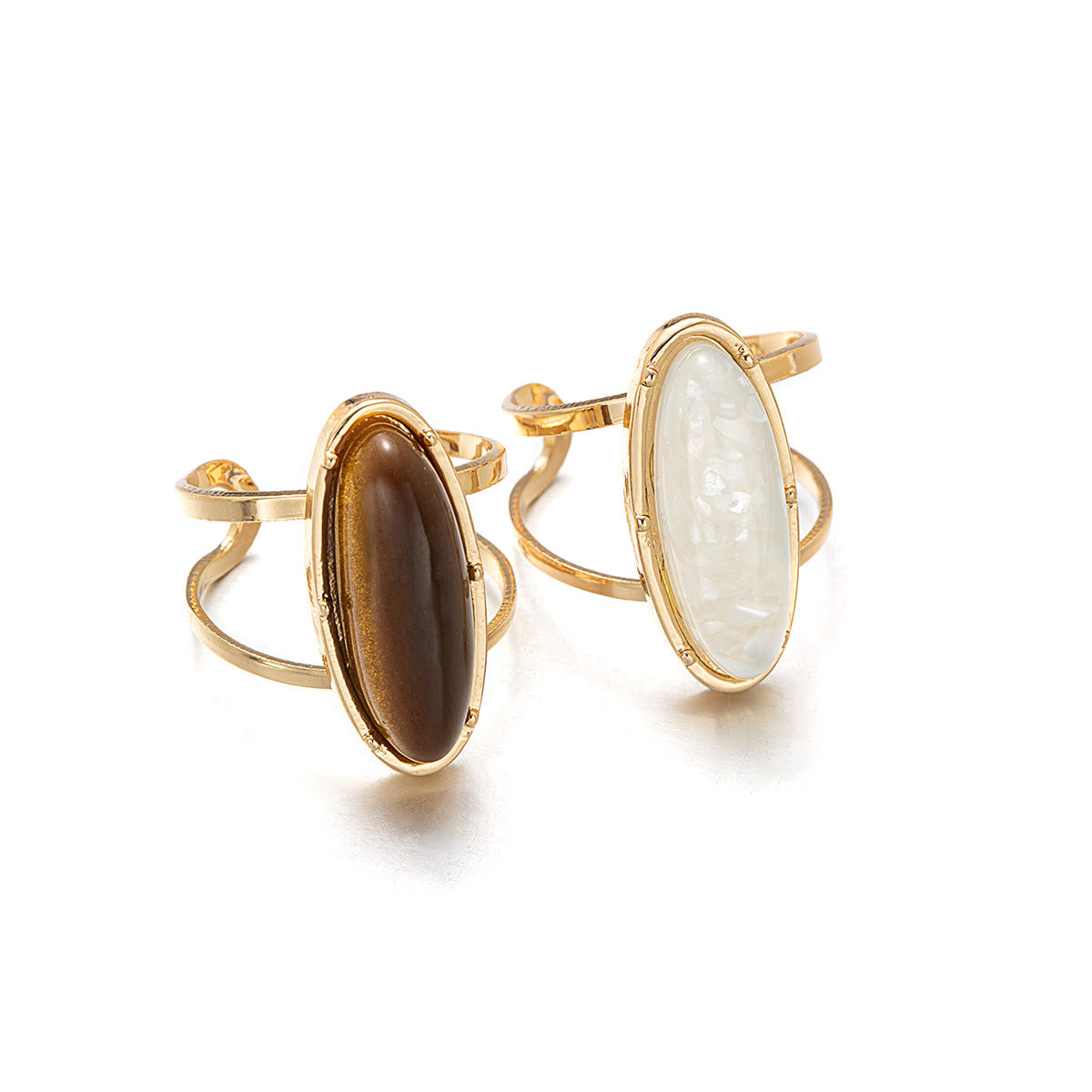 Women's Court Style Oval Acrylic Alloy Open For Affordable Rings
