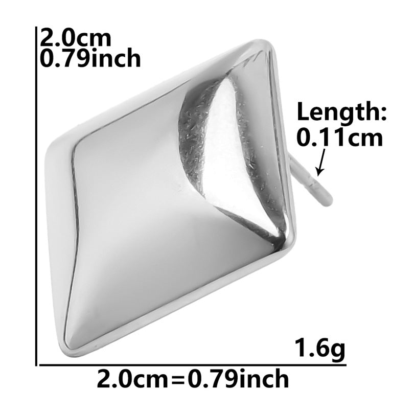 Stainless Steel Geometric Titanium Piercing Ear Clip Earrings