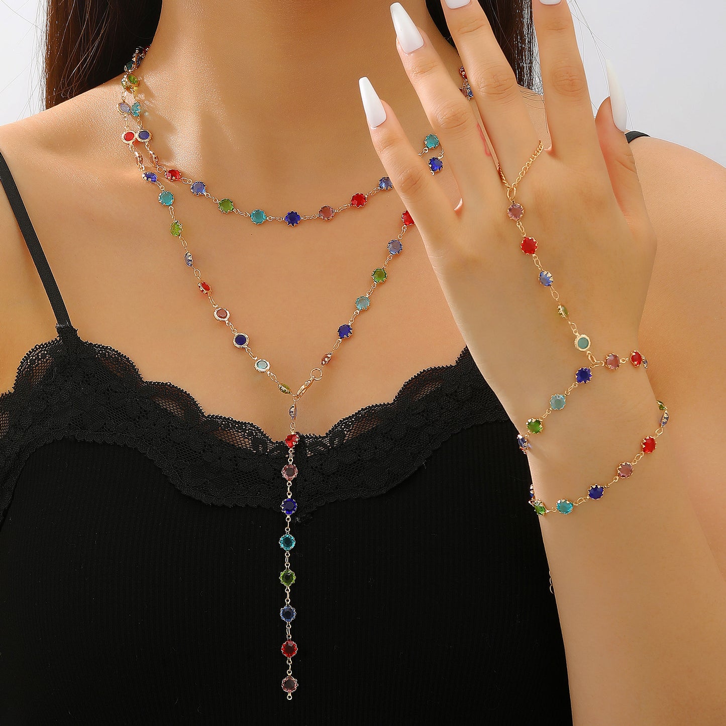 Colored Loving Heart Geometric Candy Color Glass Earrings